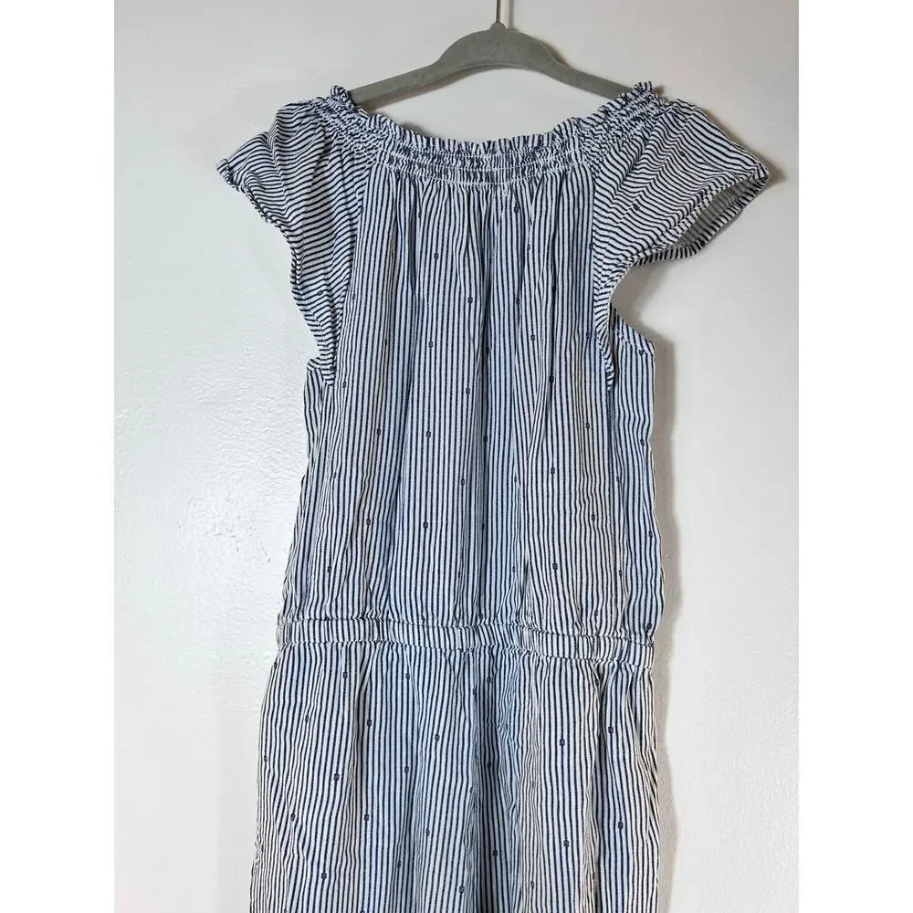 OLD NAVY Girl’s Striped Ruffle Cap Sleeve Jumpsuit / Size: S 6-7